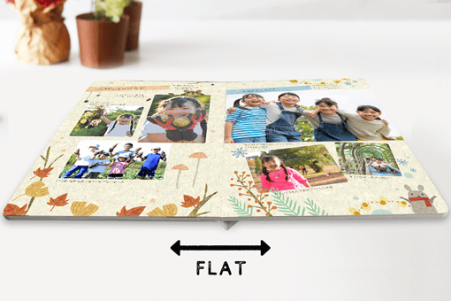 「ボードブック」はページをフラットに開くことができ、写真が見やすいです。